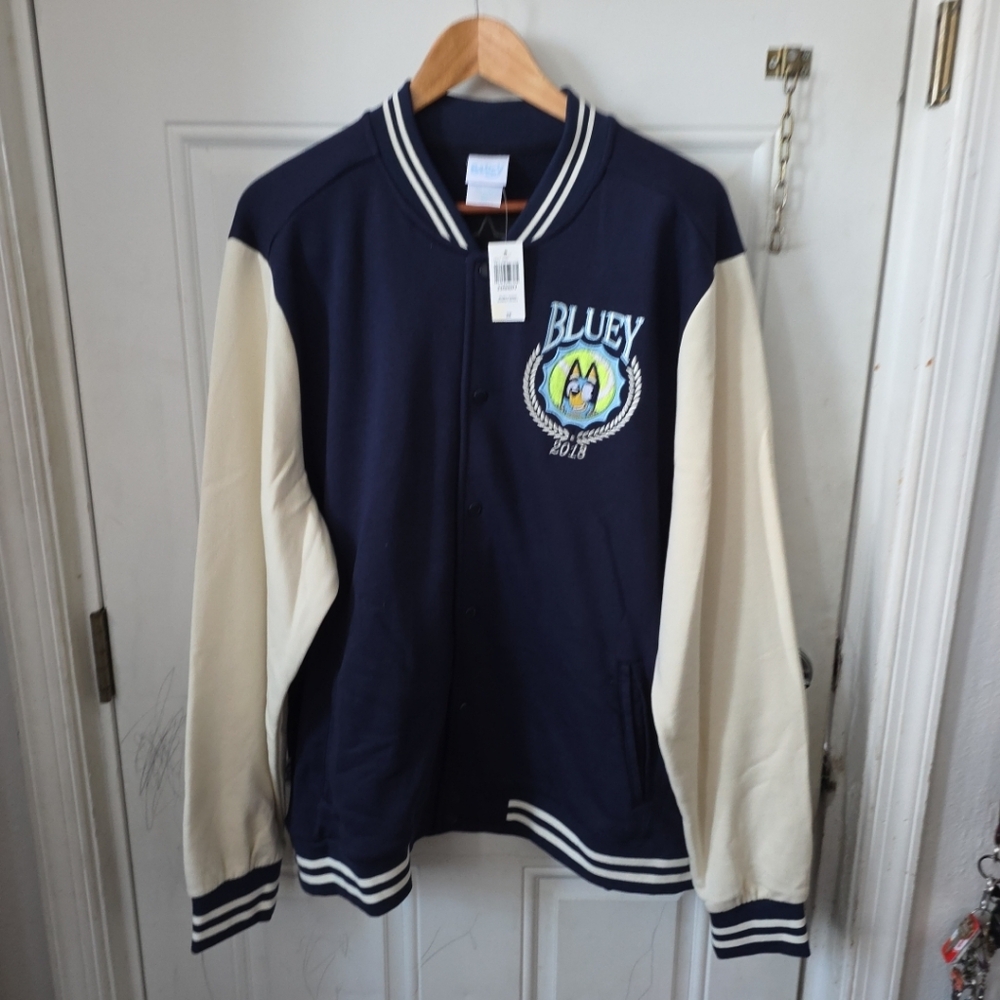 Bluey Tennis Embroidered Bomber Jacket Unisex 2X NWT (KD)